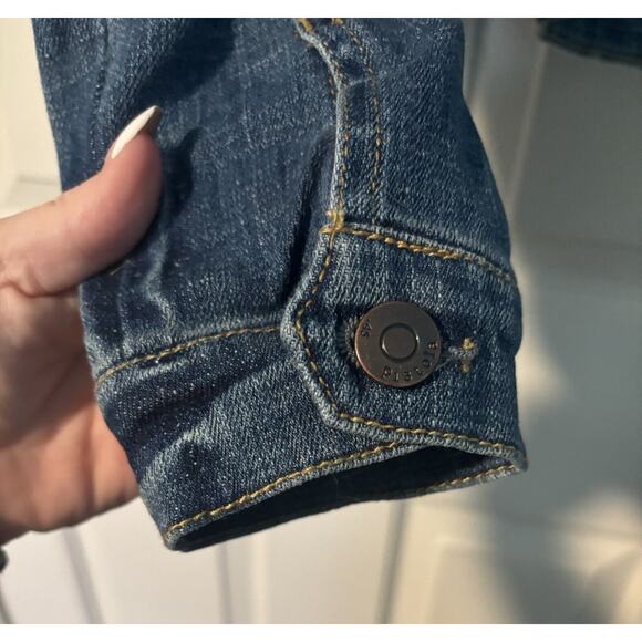PISTOLA Denim‎ Jacket BUTTON FRONT DISTRESSED SIZE Small Stretch Fabric - Picture 2 of 7